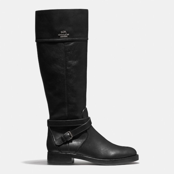 COACH LEATHER ELM KNEE HIGH BOOTS IN BLACK SIZE 6.5 - Picture 1 of 16